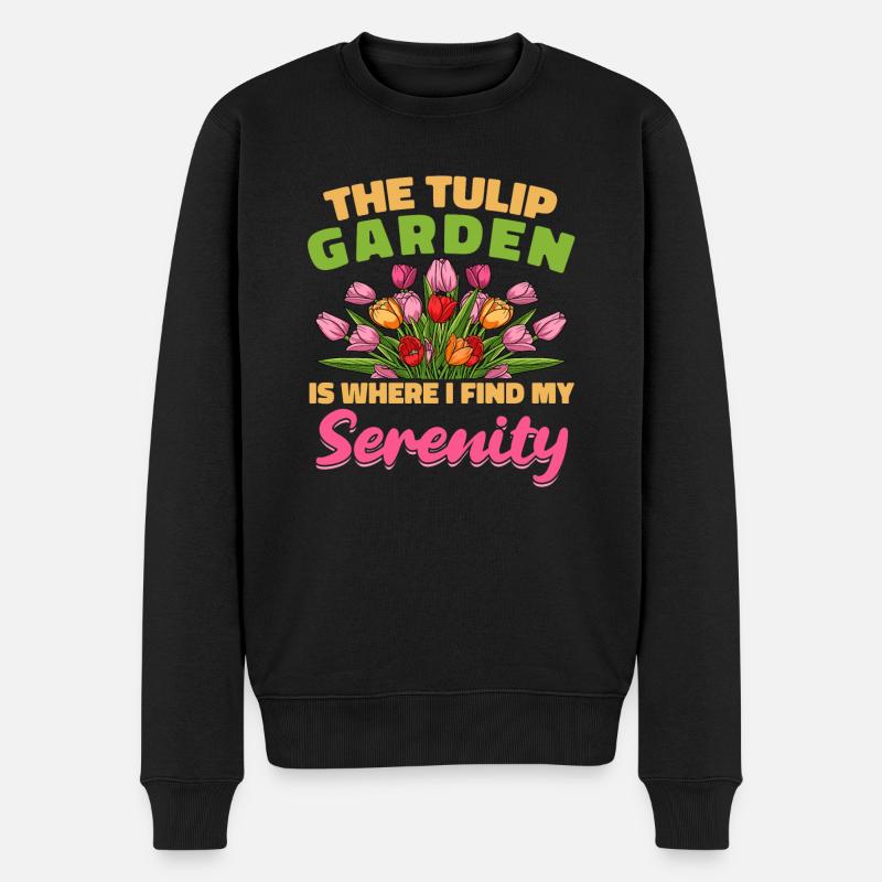 Tulpen Tulpen - Männer Premium Bio Pullover - Schwarz