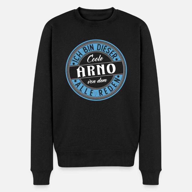 Arno Geschenkidee Geschenk Geburtstag - Männer Premium Bio Pullover - Schwarz