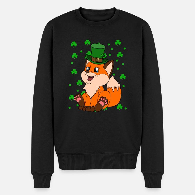 Mignon trèfle renard Saint-Patrick - Pull Premium bio Homme - noir