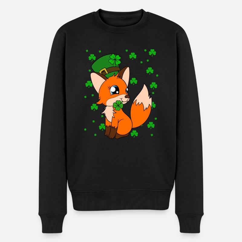 Mignon trèfle renard Saint-Patrick - Pull Premium bio Homme - noir