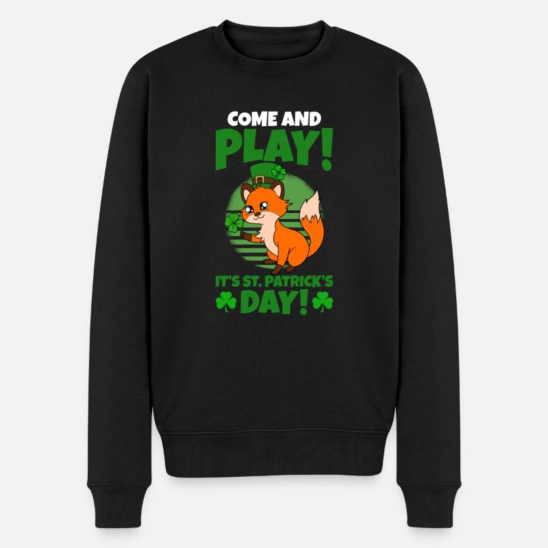 Mignon trèfle renard Saint-Patrick - Pull Premium bio Homme - noir