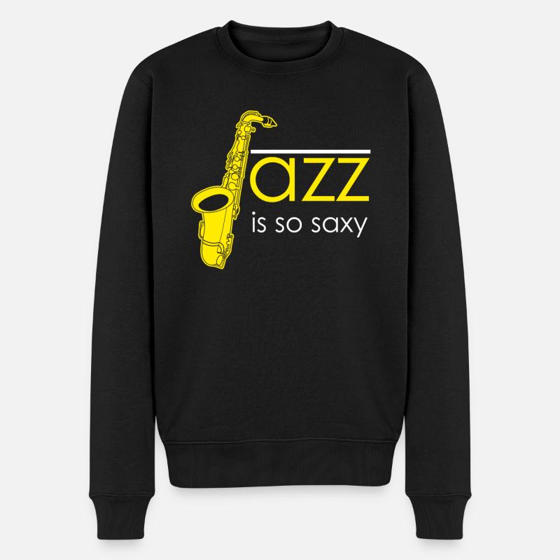 Saxophon Saxy Jazz Saxophonist - Männer Premium Bio Pullover - Schwarz