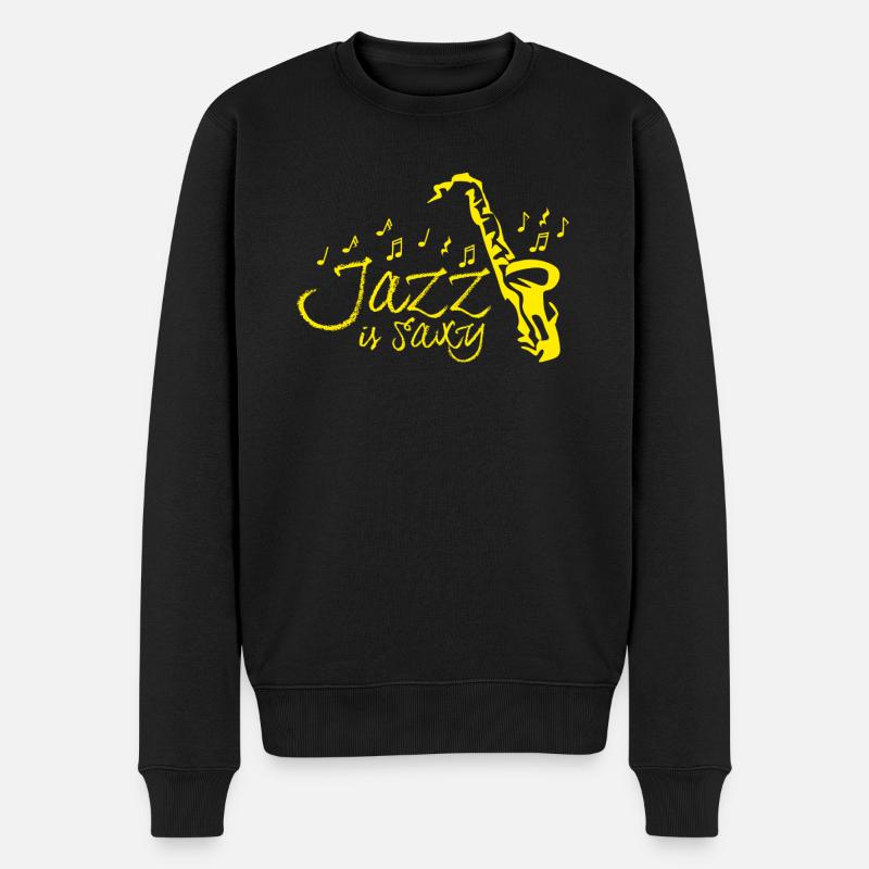 Saxophon Saxy Jazz Saxophone - Männer Premium Bio Pullover - Schwarz