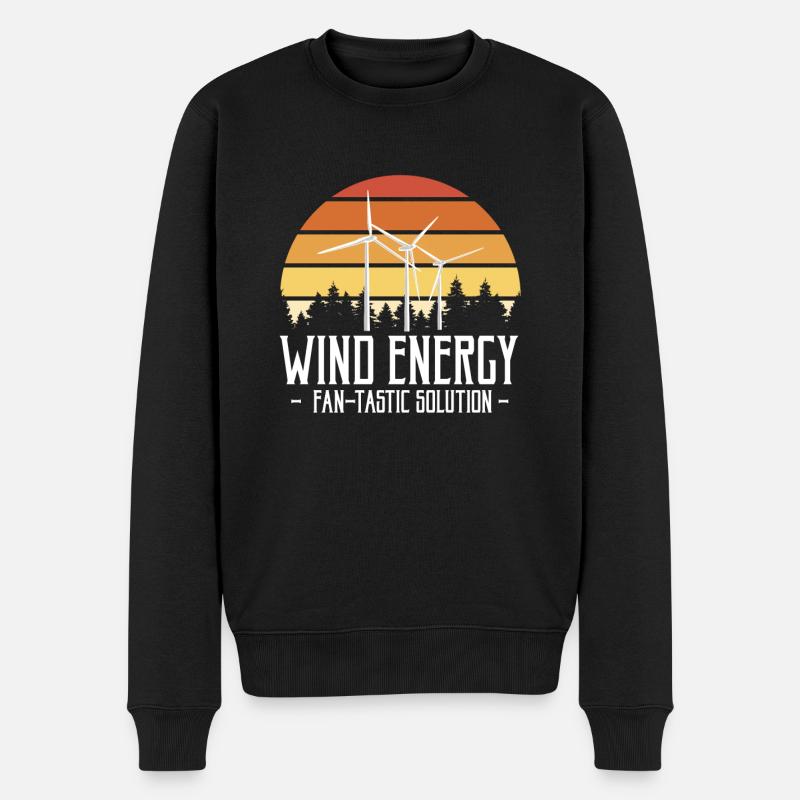 Wind Energy Fan-Tastic Solution Shirt - Männer Premium Bio Pullover - Schwarz