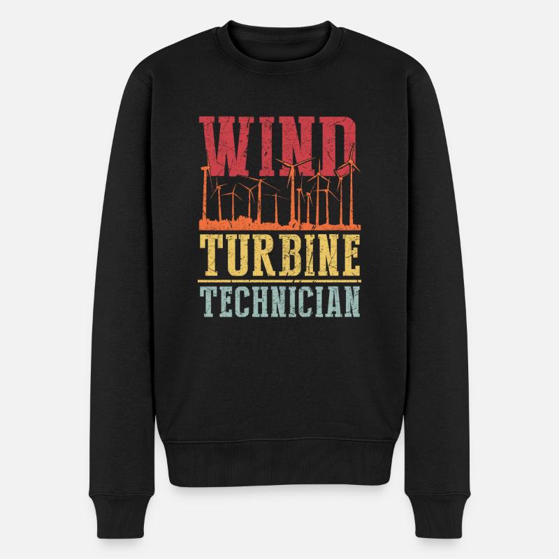 Wind Turbine Technician Shirt Geschenk - Männer Premium Bio Pullover - Schwarz