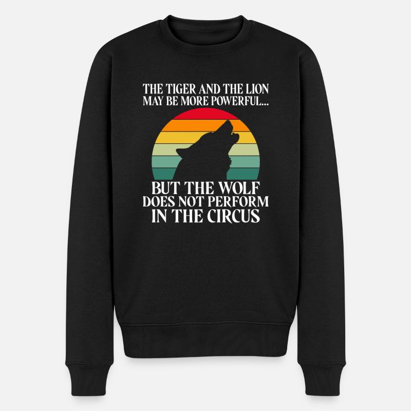 Wolf Geschenke Wolf Liebhaber - Männer Premium Bio Pullover - Schwarz