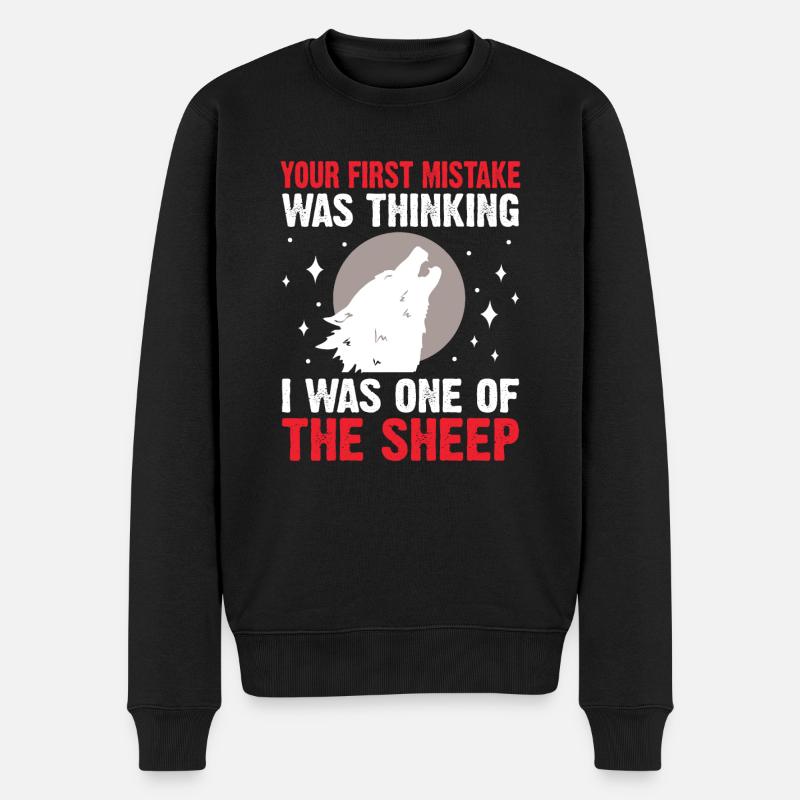 Wolf Geschenke Wolf Liebhaber - Männer Premium Bio Pullover - Schwarz