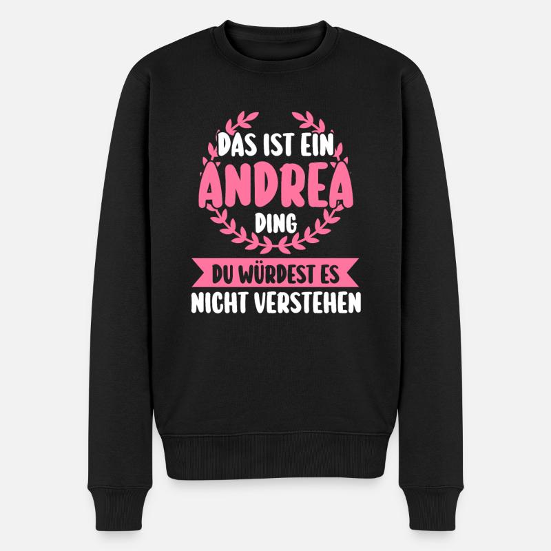 Andrea - Männer Premium Bio Pullover - Schwarz