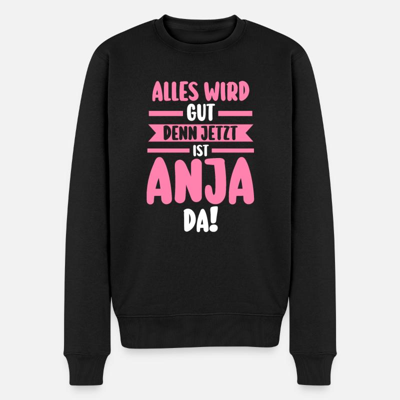 Anja - Männer Premium Bio Pullover - Schwarz