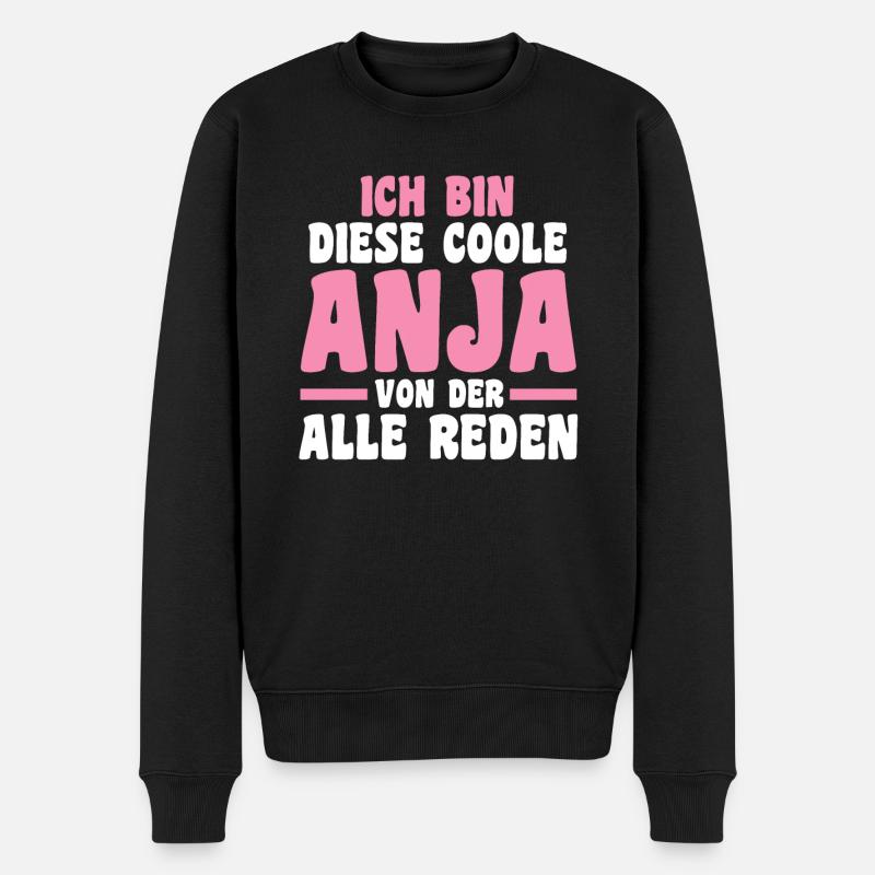 Anja - Männer Premium Bio Pullover - Schwarz
