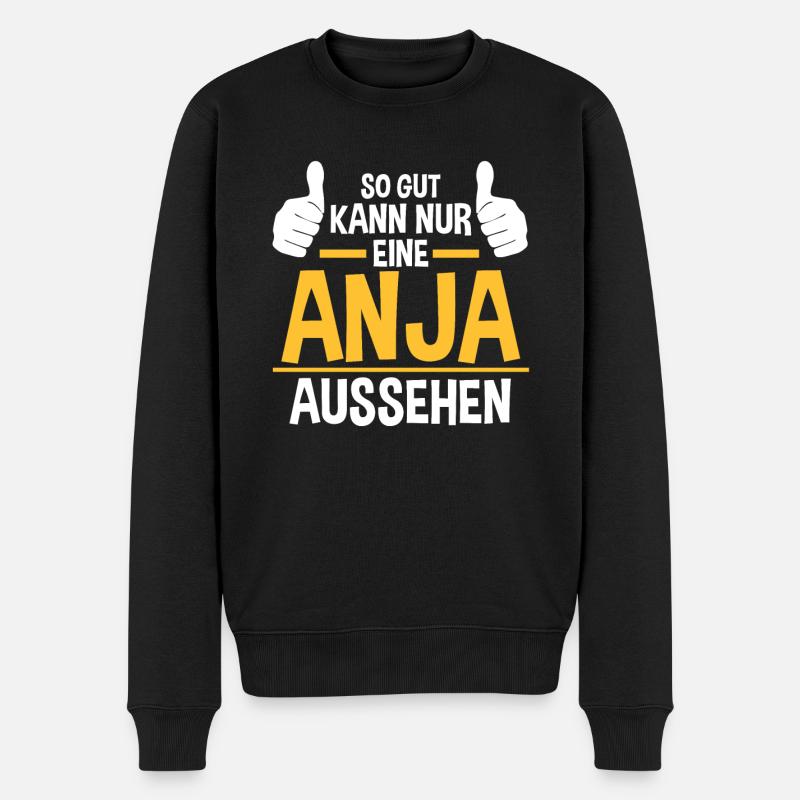 Anja - Männer Premium Bio Pullover - Schwarz