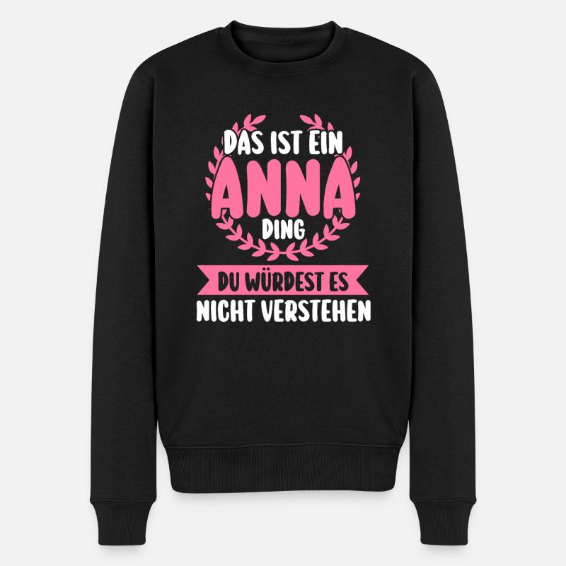 Anna - Männer Premium Bio Pullover - Schwarz