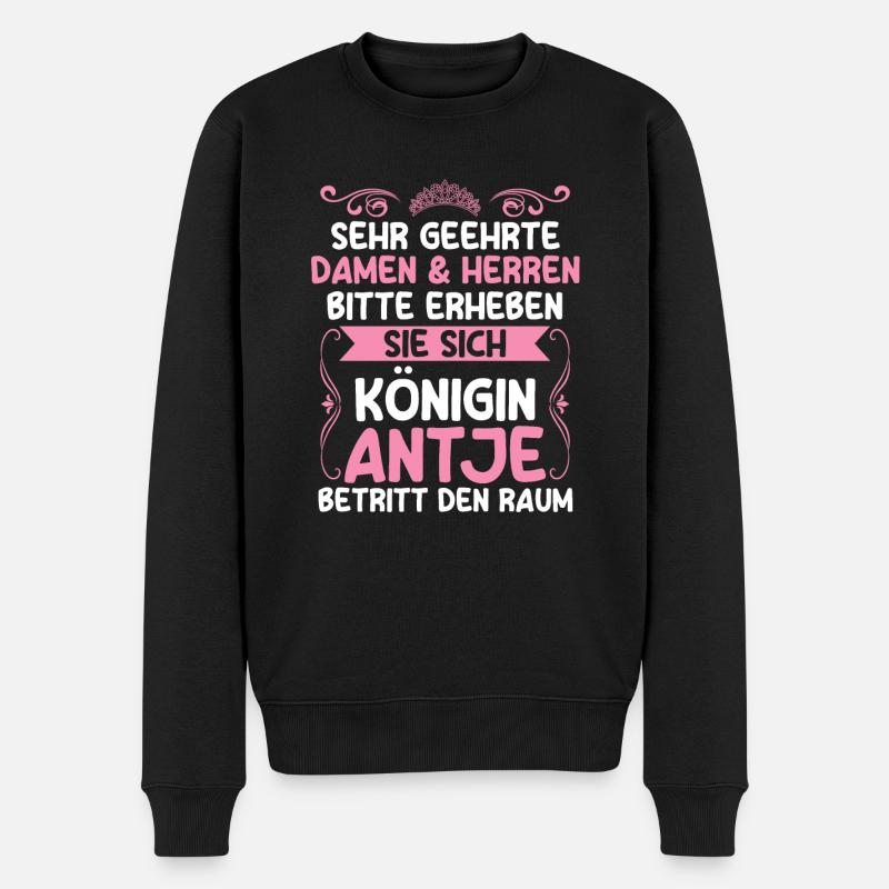 Antje - Männer Premium Bio Pullover - Schwarz