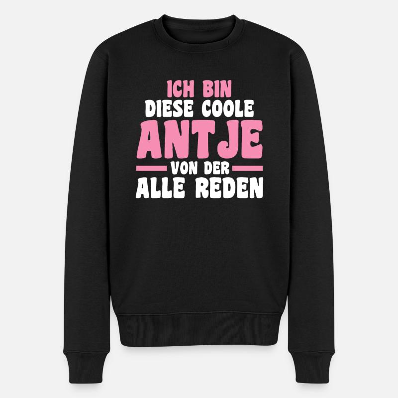 Antje - Männer Premium Bio Pullover - Schwarz