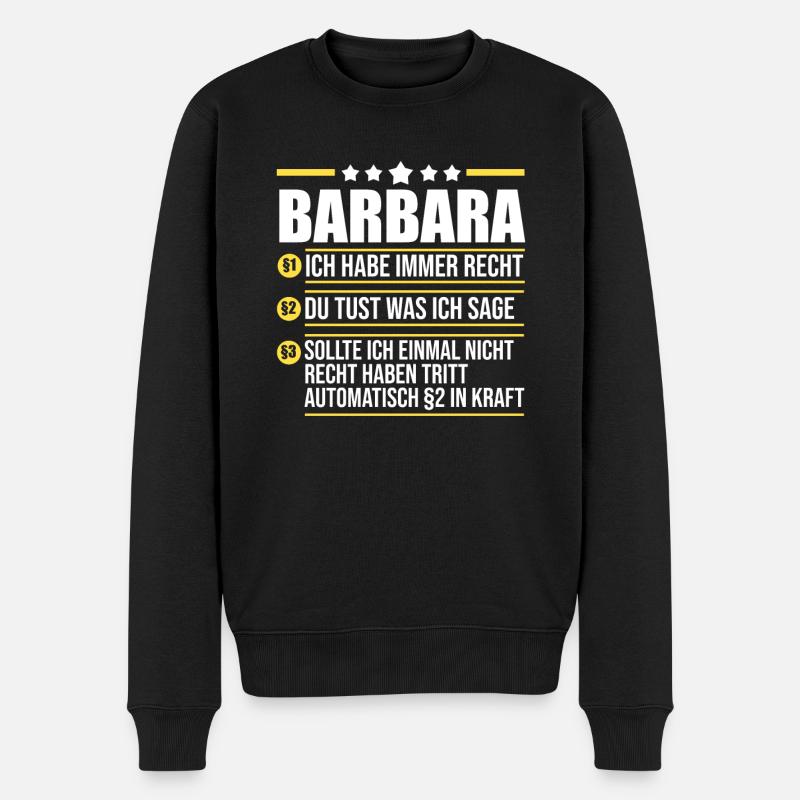 Barbara - Männer Premium Bio Pullover - Schwarz