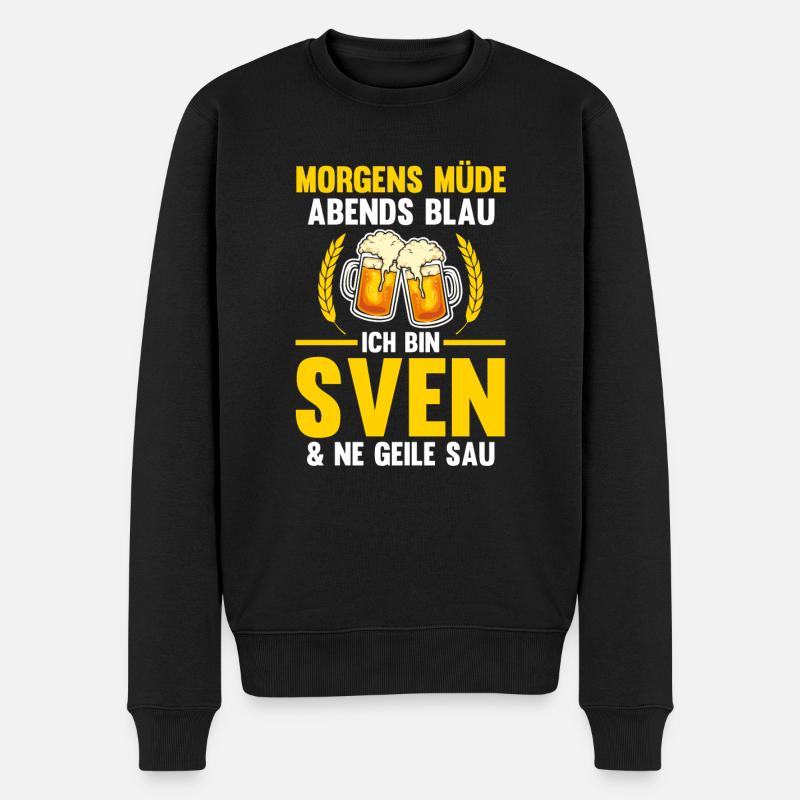 Sven - Männer Premium Bio Pullover - Schwarz