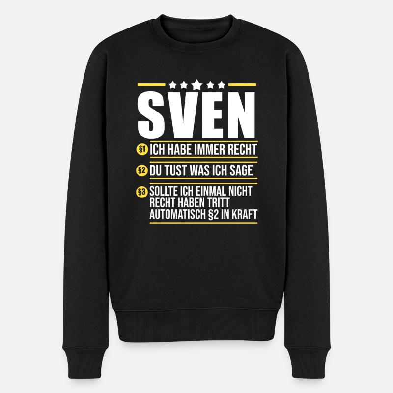 Sven - Männer Premium Bio Pullover - Schwarz