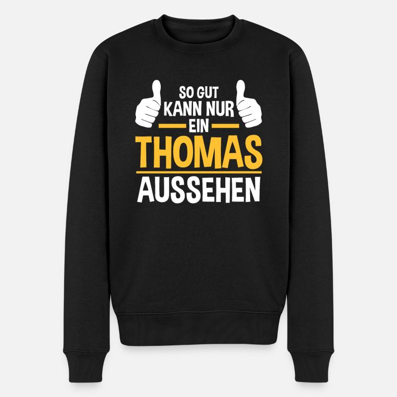 Thomas - Männer Premium Bio Pullover - Schwarz