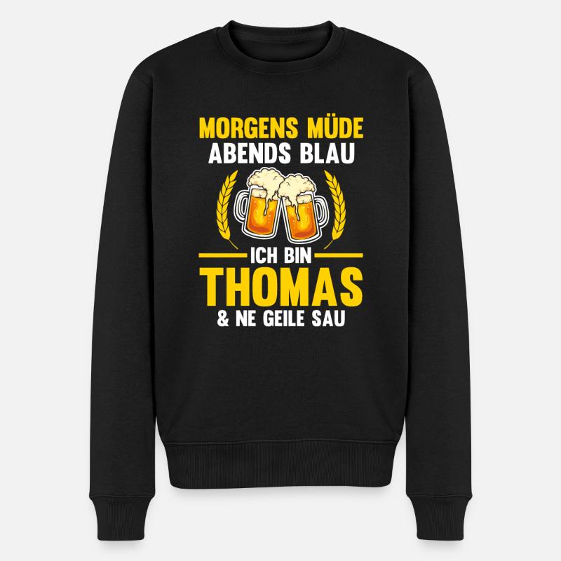 Thomas - Männer Premium Bio Pullover - Schwarz