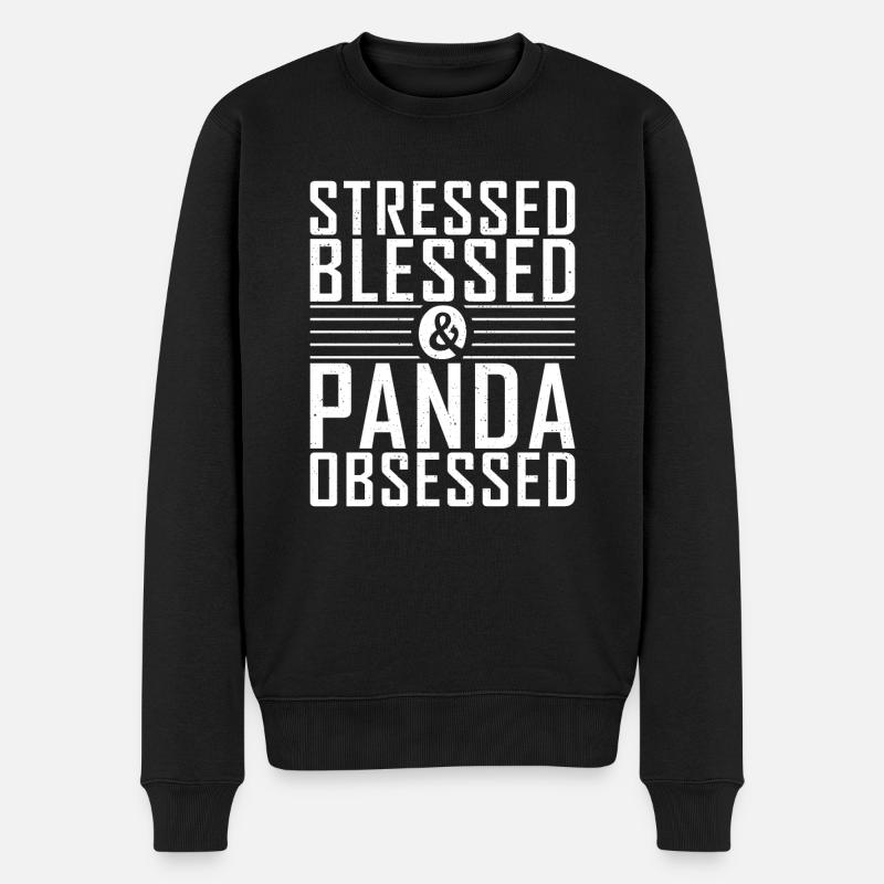Panda Cadeaux Panda Lover - Pull Premium bio Homme - noir