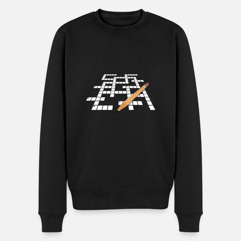 Résoudre des mots croisés - Pull Premium bio Homme - noir