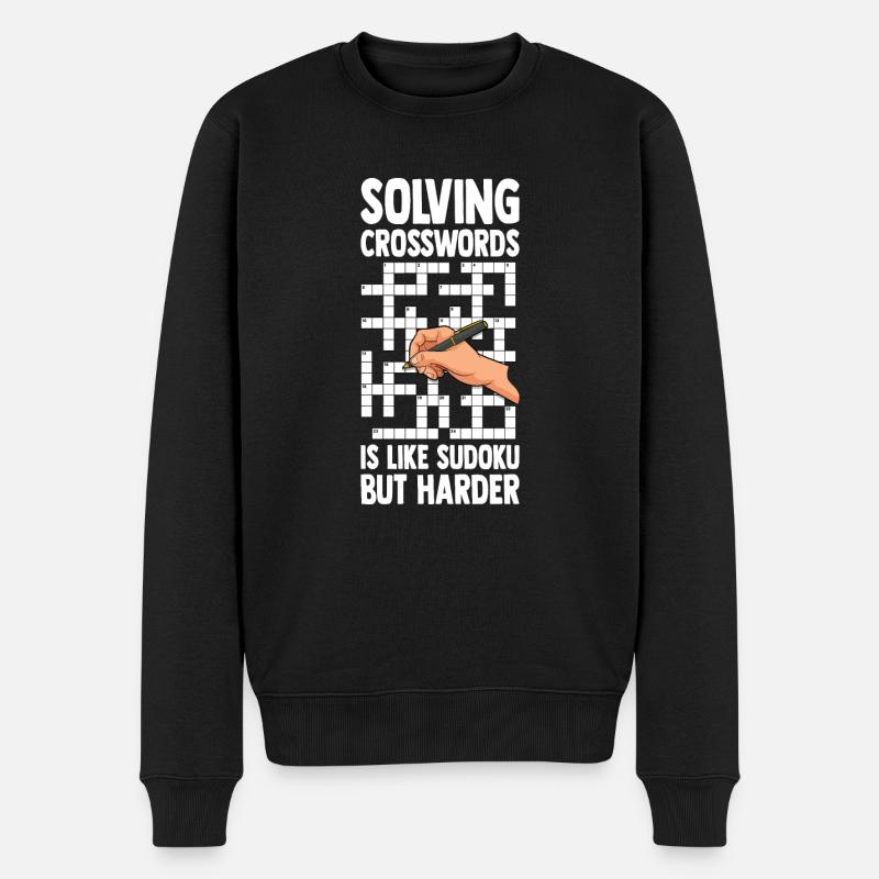 Résoudre des mots croisés - Pull Premium bio Homme - noir
