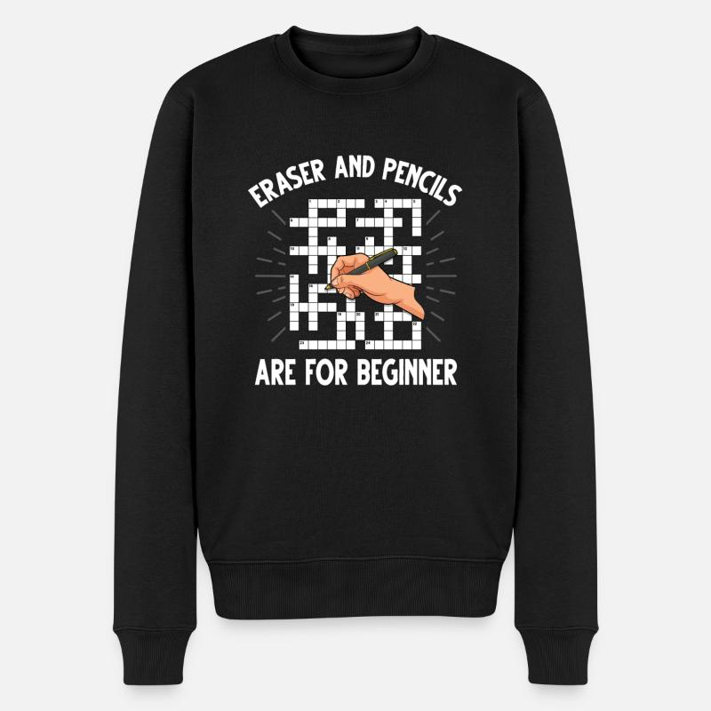 Résoudre des mots croisés - Pull Premium bio Homme - noir