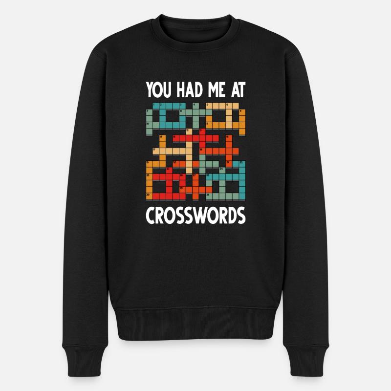 Résoudre des mots croisés - Pull Premium bio Homme - noir