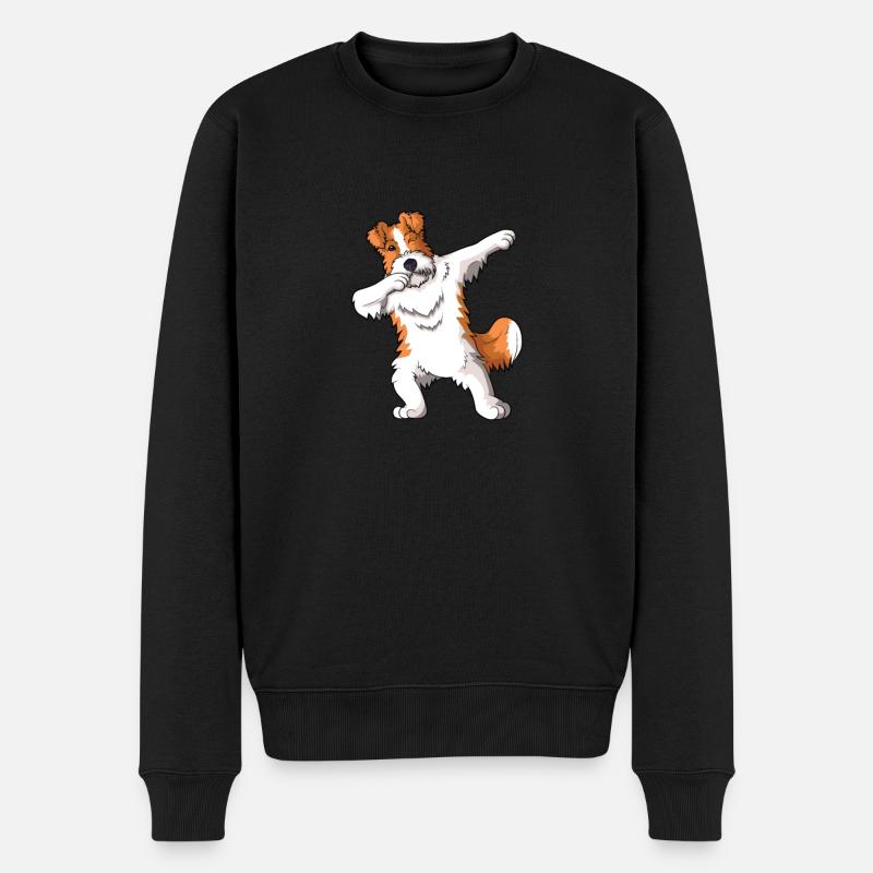 Drahthaar Foxterrier Hund - Männer Premium Bio Pullover - Schwarz