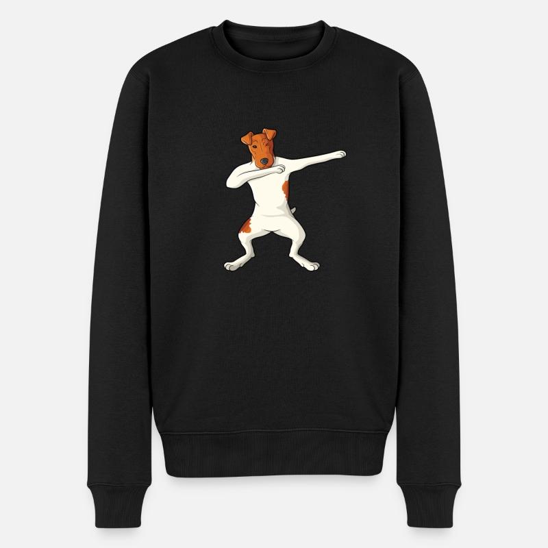 Chien Fox Terrier Fox Hair - Pull Premium bio Homme - noir