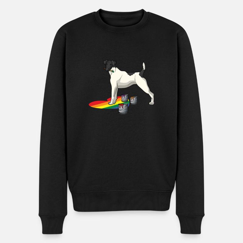 Glatthaar Foxterrier Hund - Männer Premium Bio Pullover - Schwarz