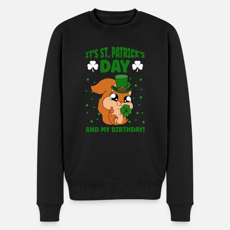 Écureuil Clover Saint-Patrick - Pull Premium bio Homme - noir