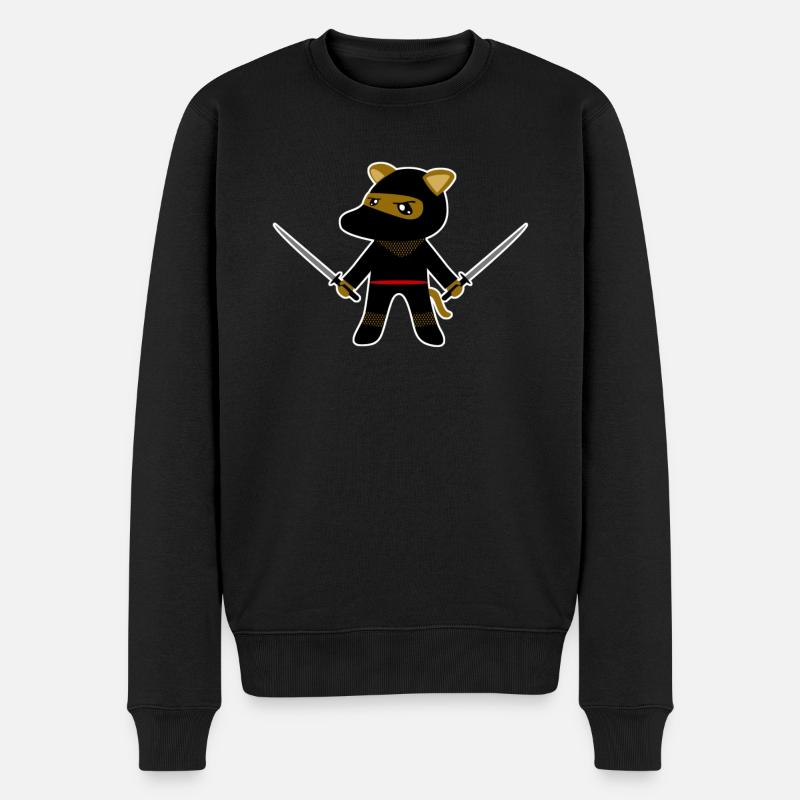 Ninja Chien Ninjas - Pull Premium bio Homme - noir