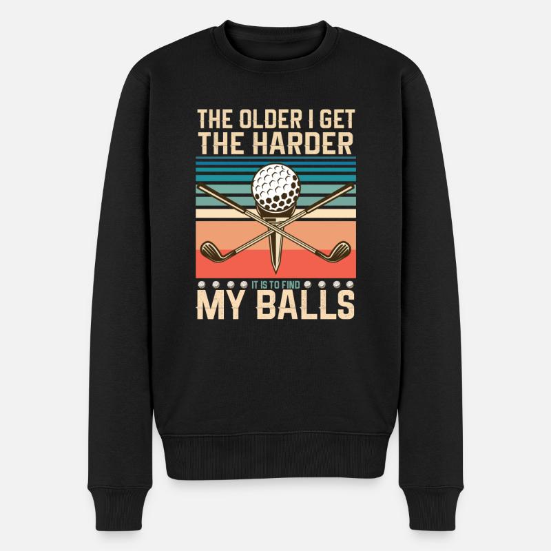 Golf Geschenk Witz Golfspieler Golfer - Männer Premium Bio Pullover - Schwarz
