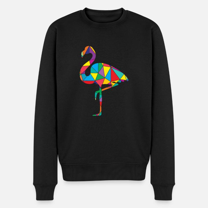 Flamant polygone animal sauvage - Pull Premium bio Homme - noir