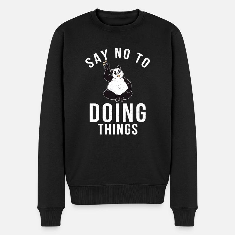Panda Cadeaux Panda Lover - Pull Premium bio Homme - noir