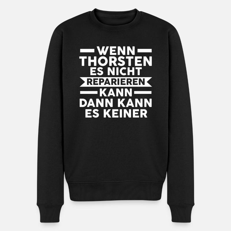 Thorsten - Männer Premium Bio Pullover - Schwarz