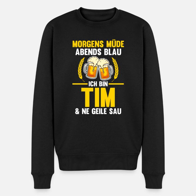 Tim - Männer Premium Bio Pullover - Schwarz