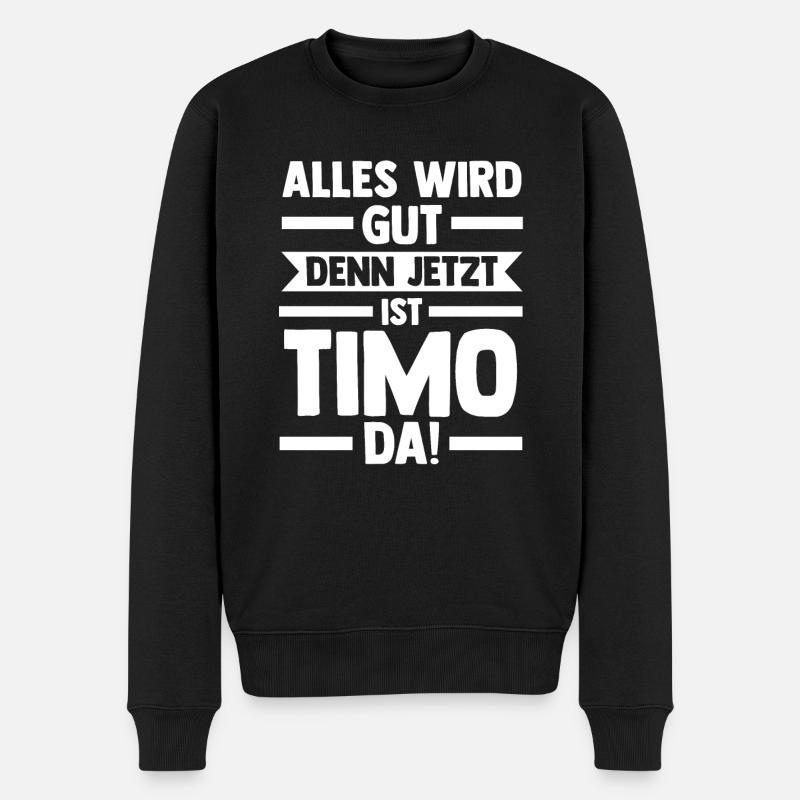 Timo - Männer Premium Bio Pullover - Schwarz