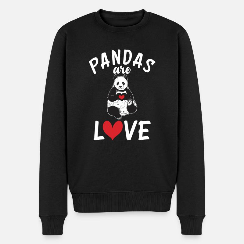 Panda Cadeaux Panda Lover - Pull Premium bio Homme - noir