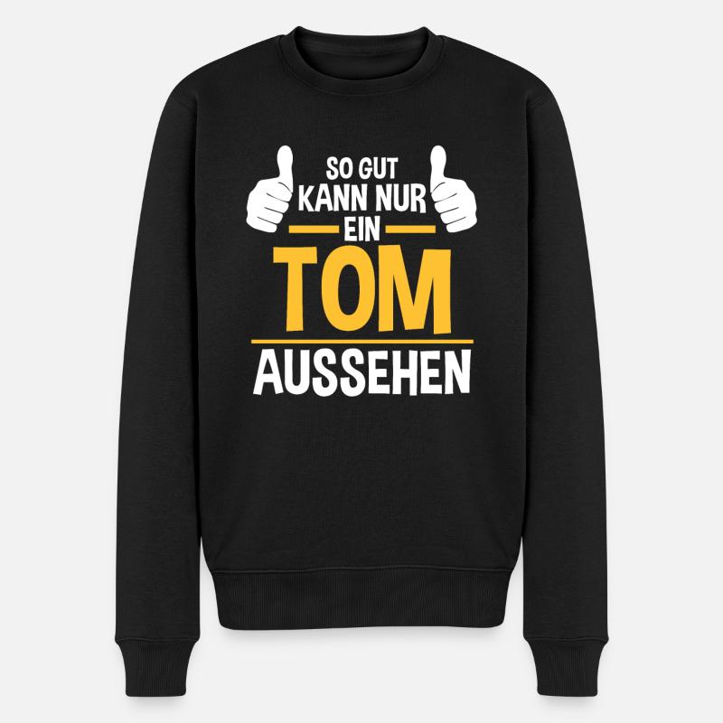 Tom - Männer Premium Bio Pullover - Schwarz