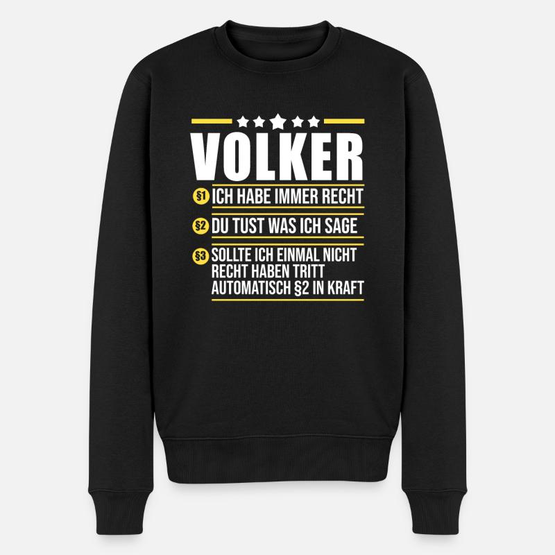 Volker - Männer Premium Bio Pullover - Schwarz