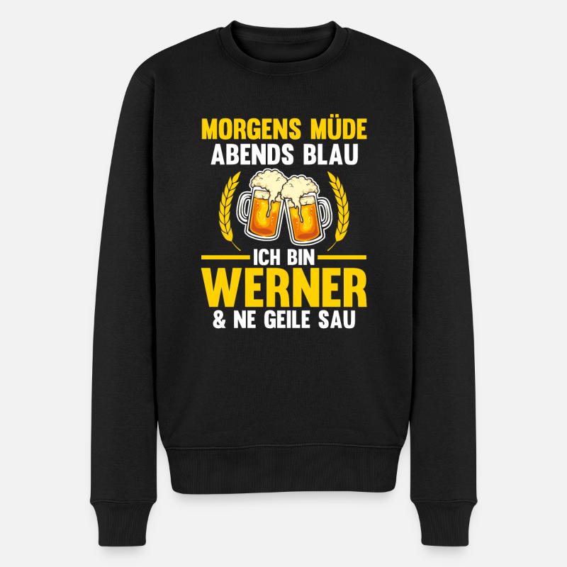 Werner - Männer Premium Bio Pullover - Schwarz