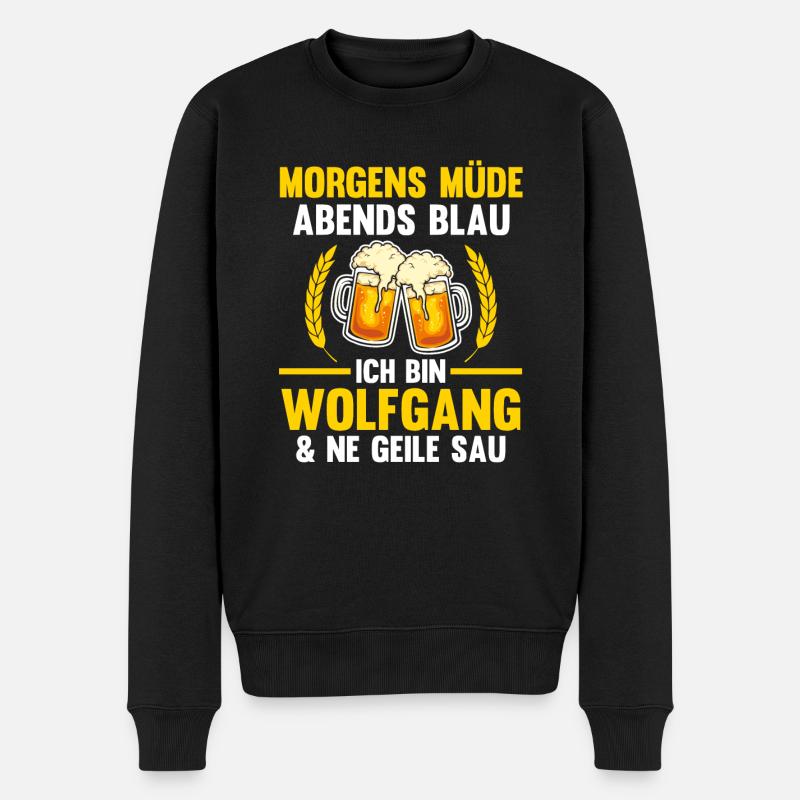 Wolfgang - Männer Premium Bio Pullover - Schwarz