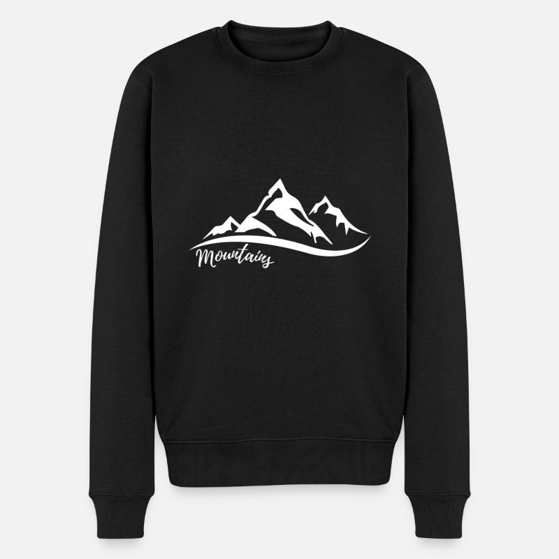 Gebirge - Männer Premium Bio Pullover - Schwarz