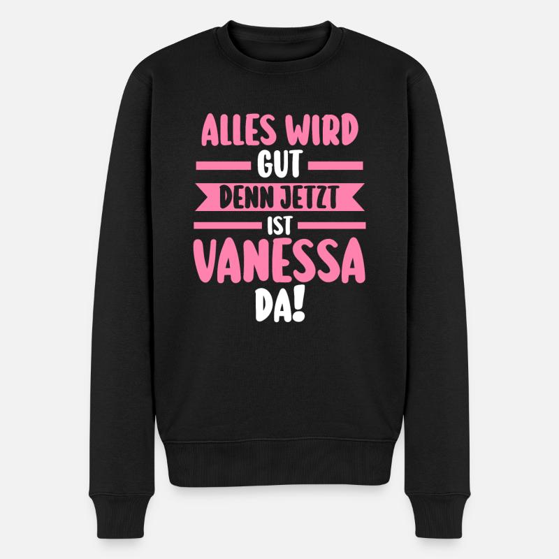 Vanessa - Männer Premium Bio Pullover - Schwarz