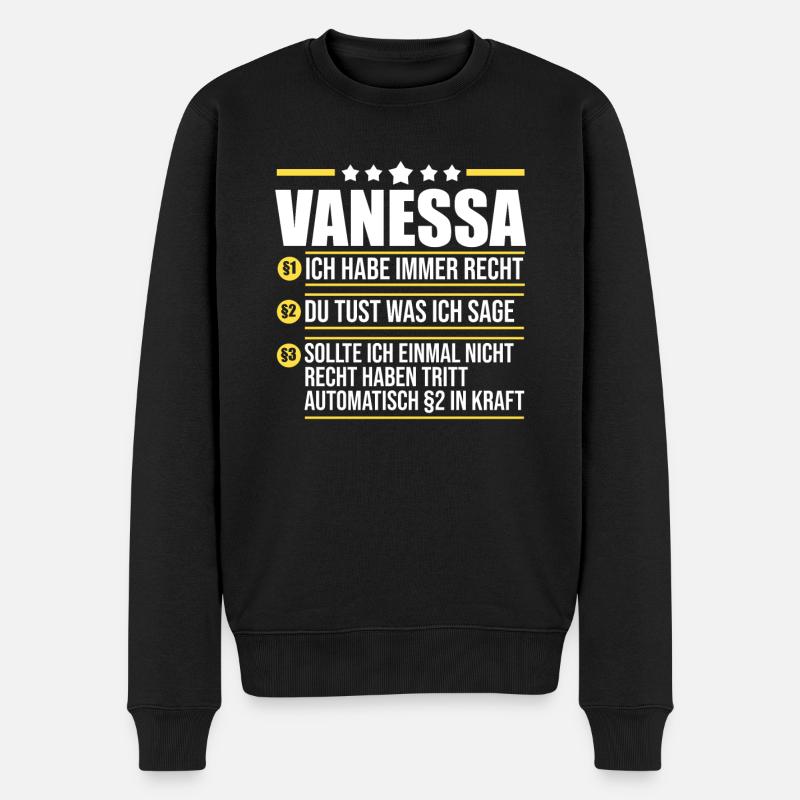 Vanessa - Männer Premium Bio Pullover - Schwarz