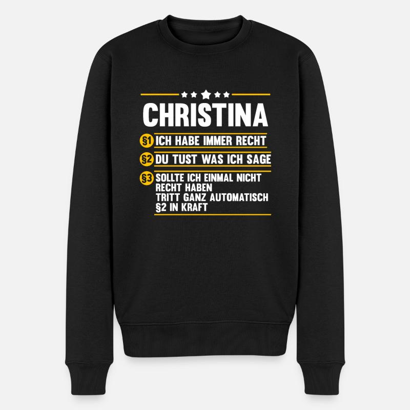 Christina - Männer Premium Bio Pullover - Schwarz
