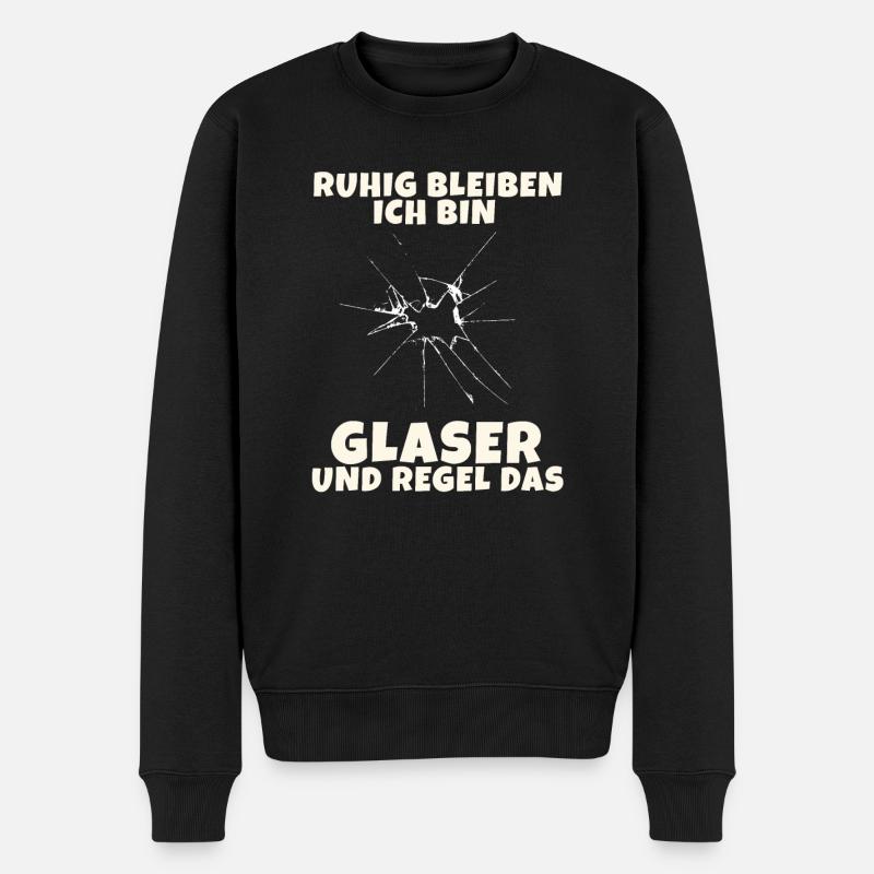 Glasmacher Glaserei Job Witz Geselle Handwerk - Männer Premium Bio Pullover - Schwarz