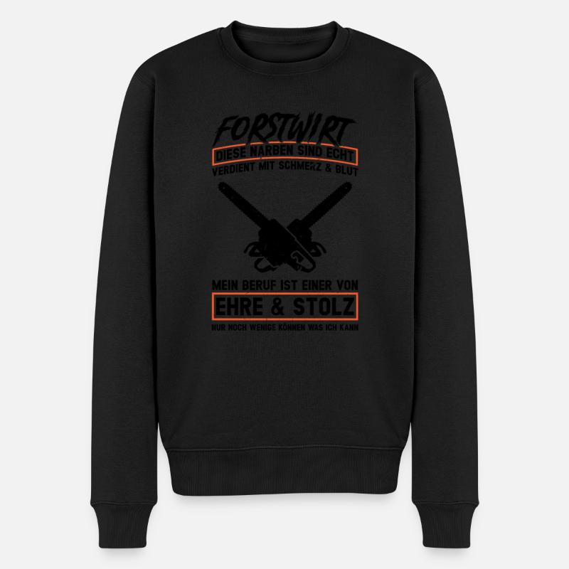 Forstwirt Beruf Holzfäller Geschenk - Männer Premium Bio Pullover - Schwarz